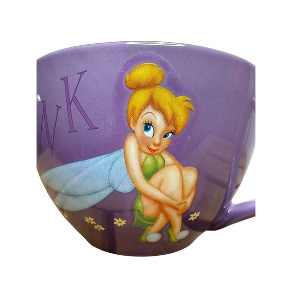 Disney Store Large Tinkerbell Coffee Tea Mug Purple Disney Fairies Collectible - Picture 5 of 7